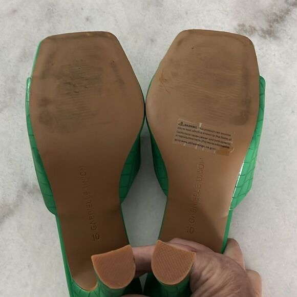 Gabrielle Union Dayanara Croc Embossed Heel Mule worn on photo Shoot SZ 10 - Picture 12 of 13